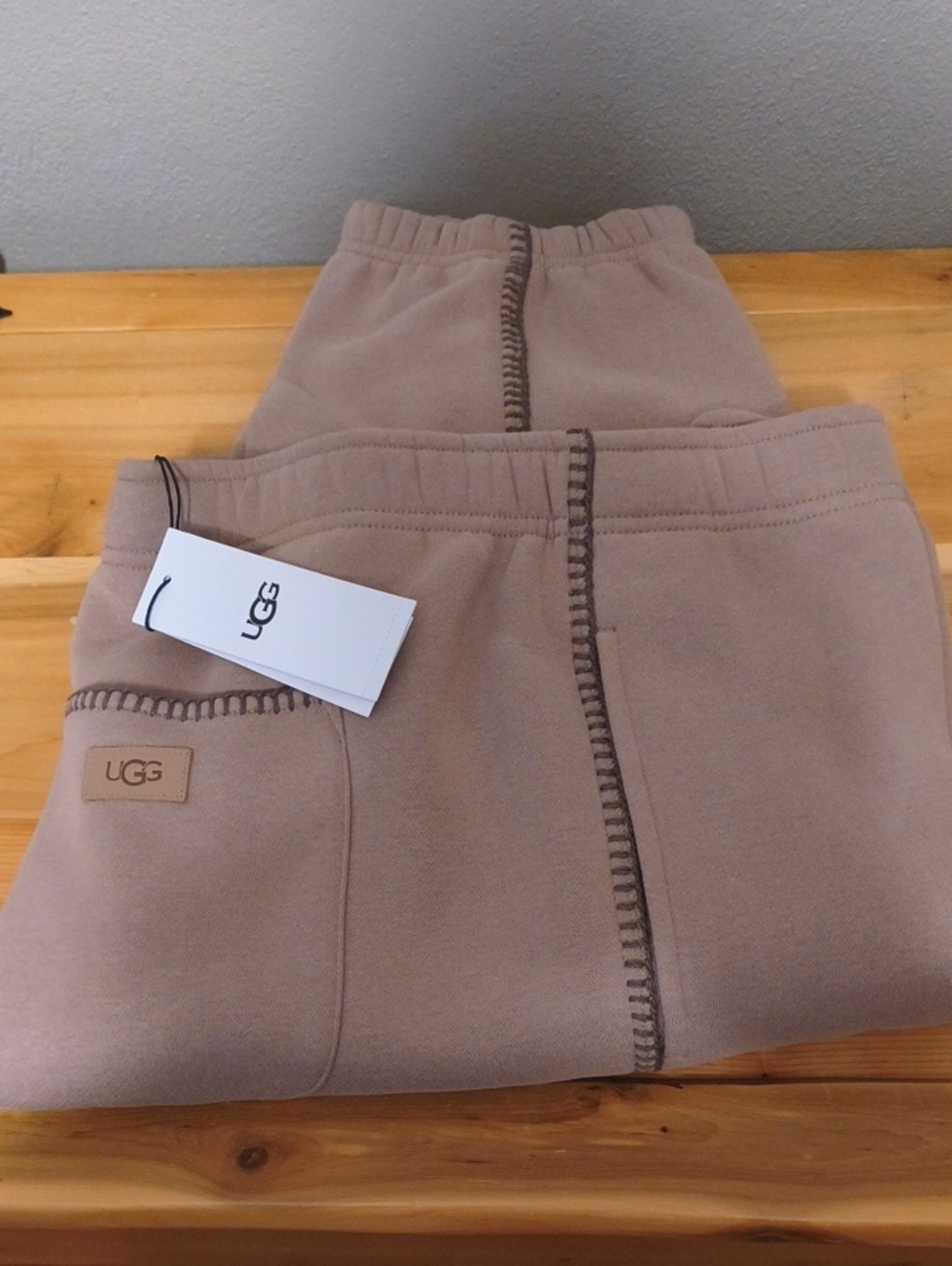 UGG Women's Taupe Fleece Jogger Sweatpants